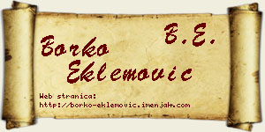 Borko Eklemović vizit kartica
